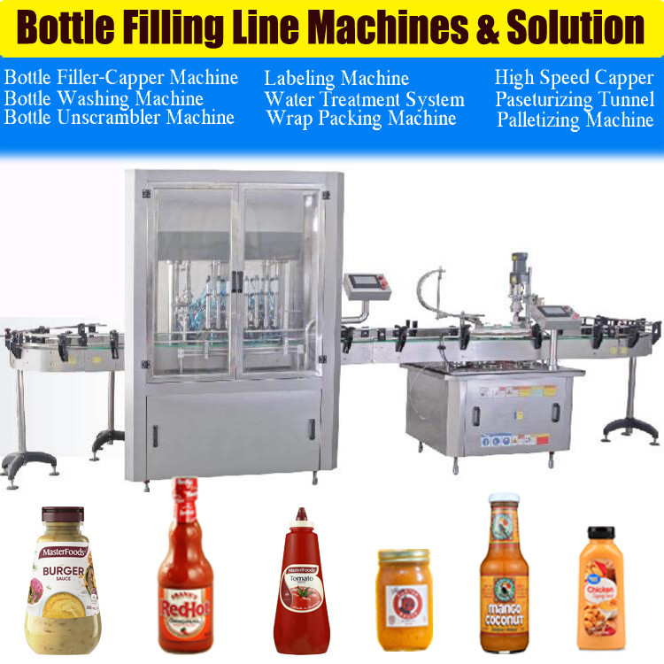 SUS304 2000BPH Caramel Sauce Filling Machine bottling capping machine stainless steel food standard