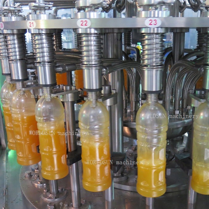 Automated 5kw 6000BPH automatic fruit pulpy Juice Filling Machine bottle capping machine