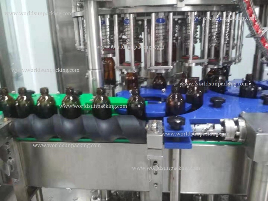 automatic glass bottle syrup oral liquid filling machine aluminum cap capping machine stainless steel 316L